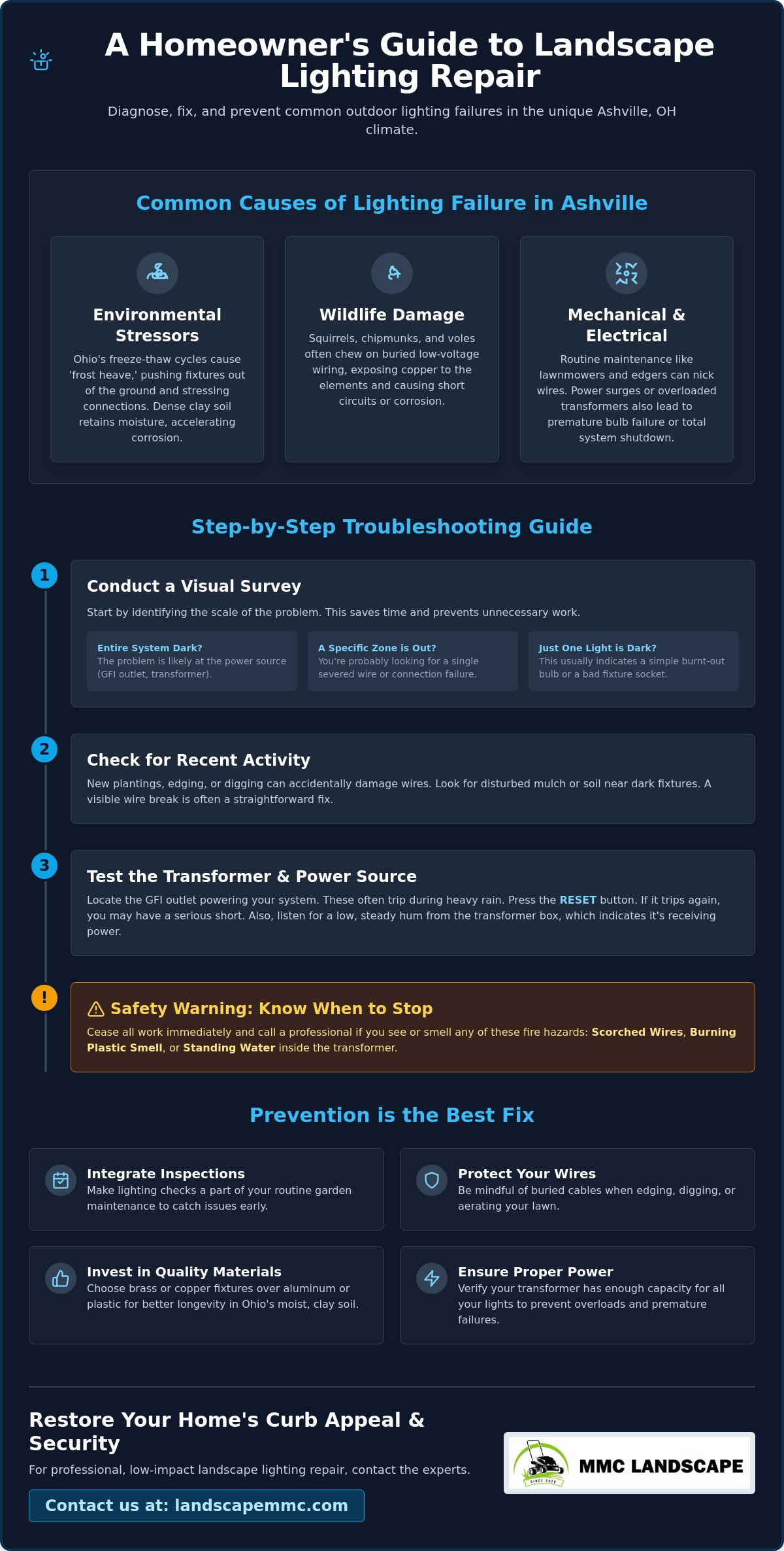 Expert Landscape Lighting Repair in Ashville: A Homeowner's Troubleshooting Guide Expert Landscape Lighting Repair in Ashville: A Homeowner's Troubleshooting Guide