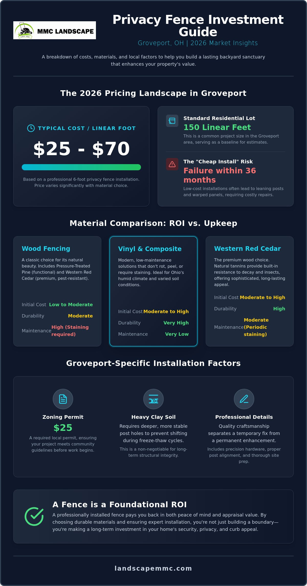 Privacy Fence Cost Groveport: 2026 Homeowner’s Pricing & Buying Guide
